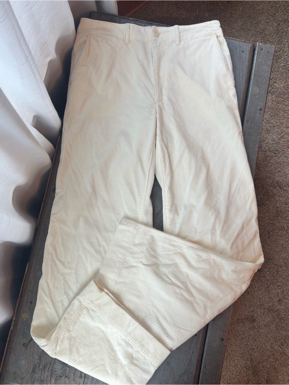 Polo Ralph Lauren Cream/off white Wide-Leg Corduroy Pants | size 2 (fits like 4)